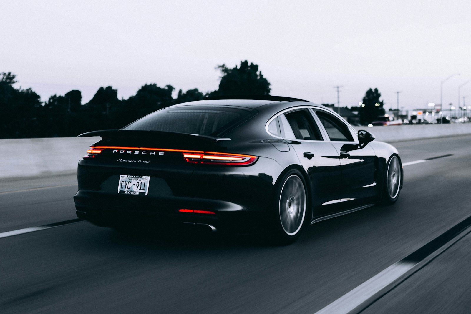 Premium sedan on the highway